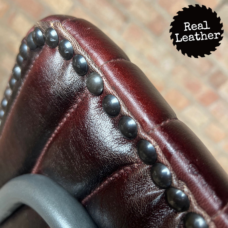 Hoxton Leather Bar Stool - English Plum
