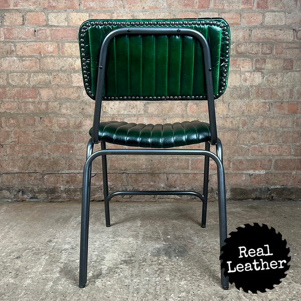 Hoxton Leather Chair - British Racing Green