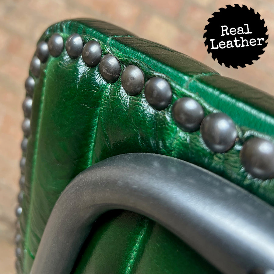 Hoxton Leather Chair - British Racing Green