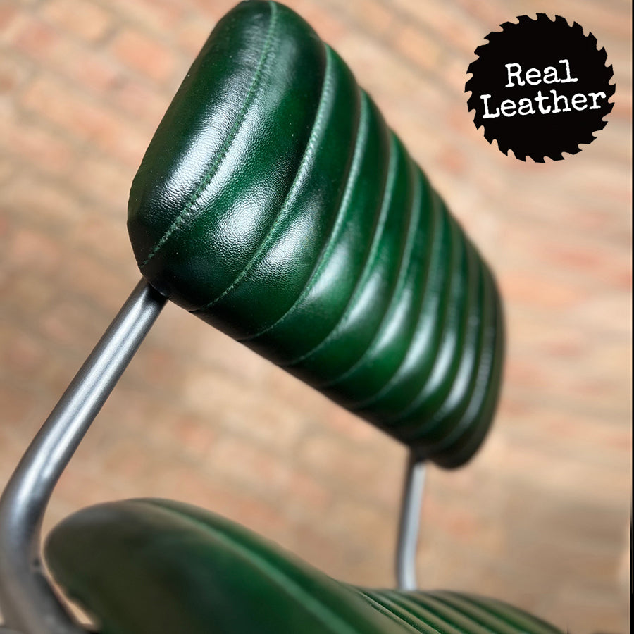Hoxton Leather Chair - British Racing Green
