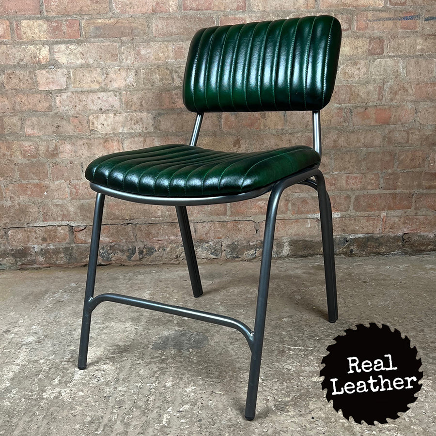 Hoxton Leather Chair - British Racing Green