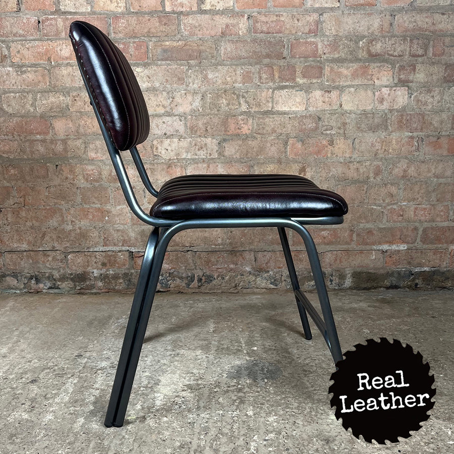 Hoxton Leather Chair - English Plum
