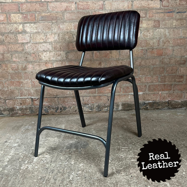 Hoxton Leather Chair - English Plum