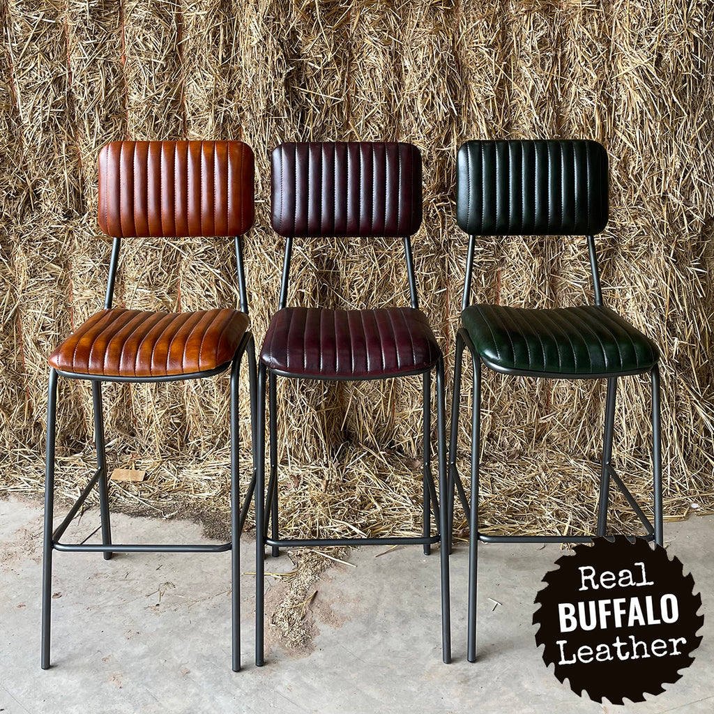 Hoxton Leather Kitchen Bar Stool
