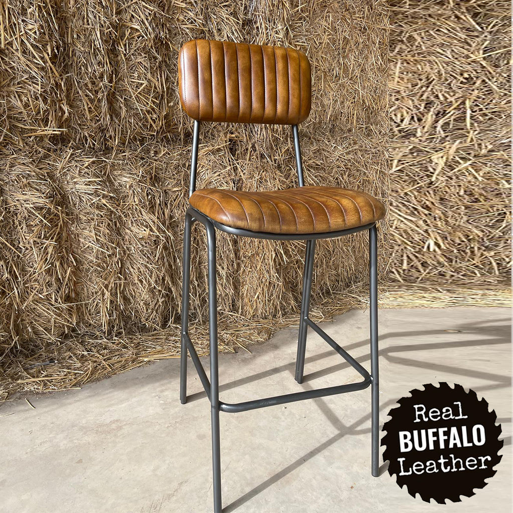 Hoxton Leather Kitchen Bar Stool